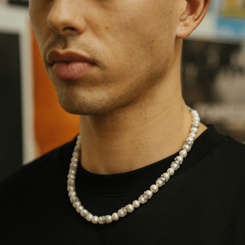 CRAFTD London ネックレス CROWN REAL PEARL NECKLACE パール Men's Silver Real Pearl Crown Necklace | CRAFTD London