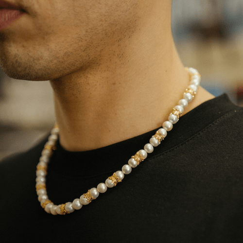 送税込【CRAFTD London】CROWN REAL PEARL NECKLACE (2色)国内発 Men's Gold Real Pearl Crown Necklace | CRAFTD London
