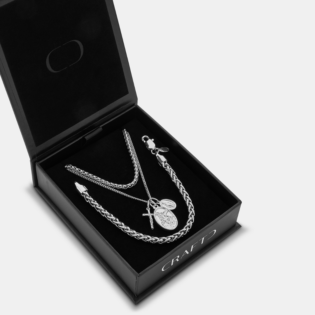 Jesus & Mary Gift Set (Silver)