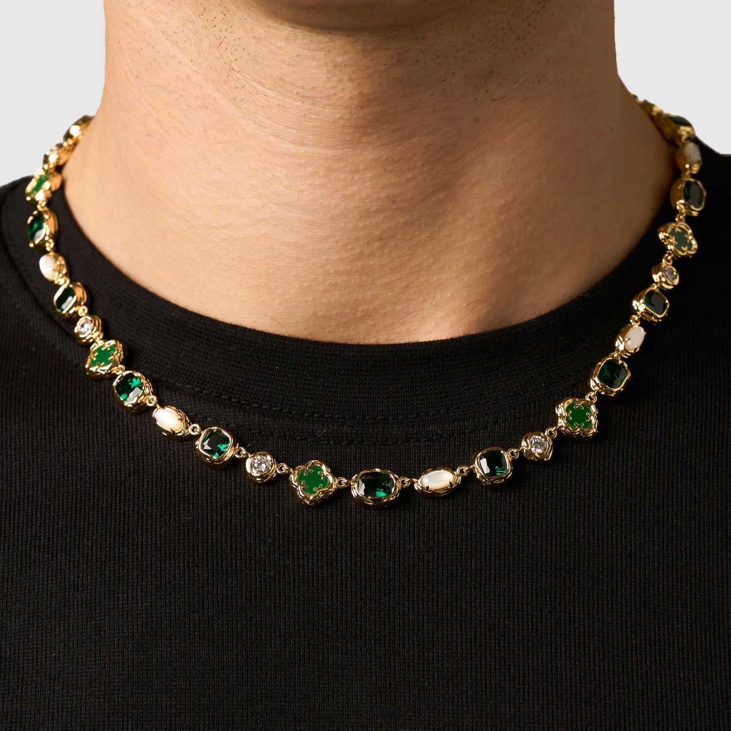 アクセサリー CRAFTD London Melted Emerald Necklace Melted Emerald Gemstone Necklace (Gold)