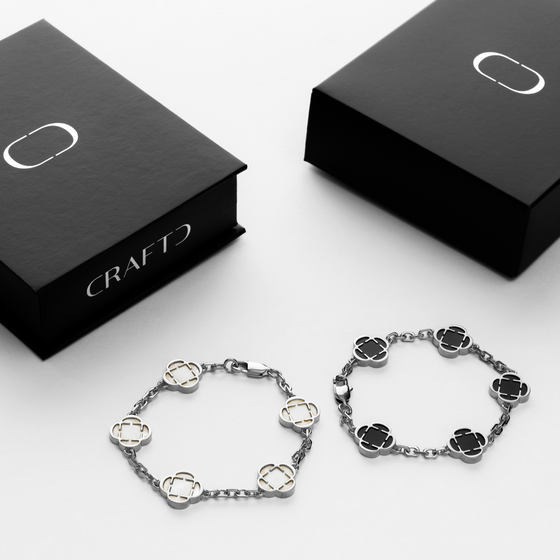 Coffret cadeau bracelet trèfle (argent)