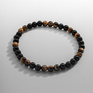 Bracciale con Perle di Occhio di Tigre e Ossidiana