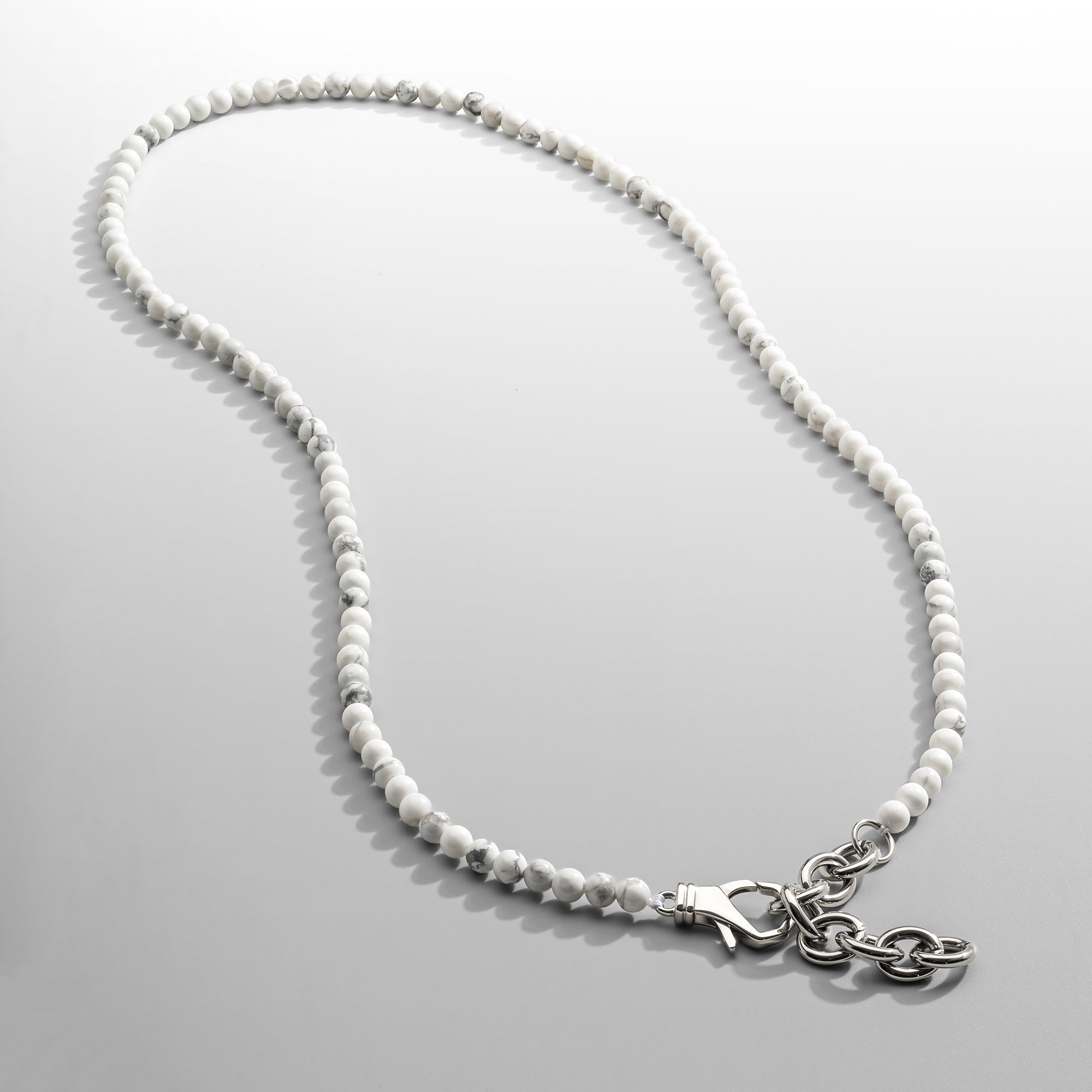 CRAFTDLondon クラフトロンドン Howlite Bead Bracelet Men's Howlite Stone Bead Wrap Bracelet