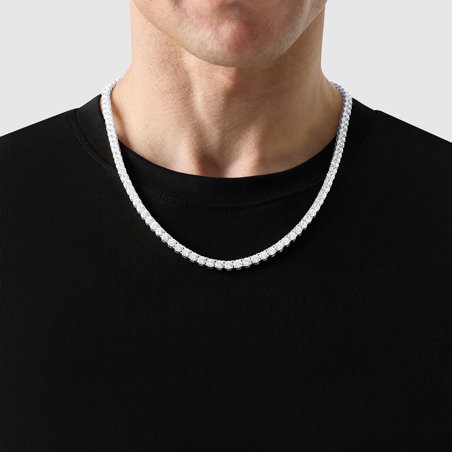 Silver Tennis Chain For Men | CRAFTD UK