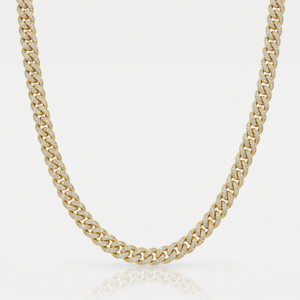 Catena cubana ghiacciata (oro) 10mm