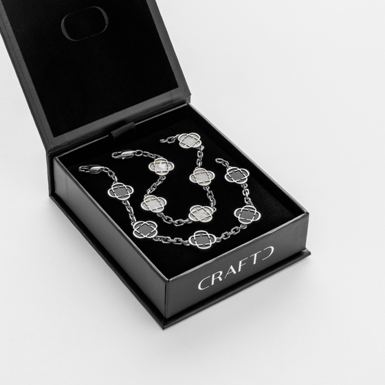 Coffret cadeau bracelet trèfle (argent)
