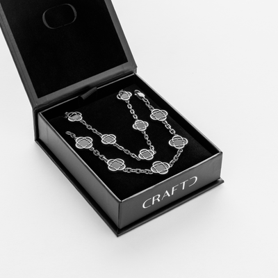 Onyx Clover Gift Set (Silver)