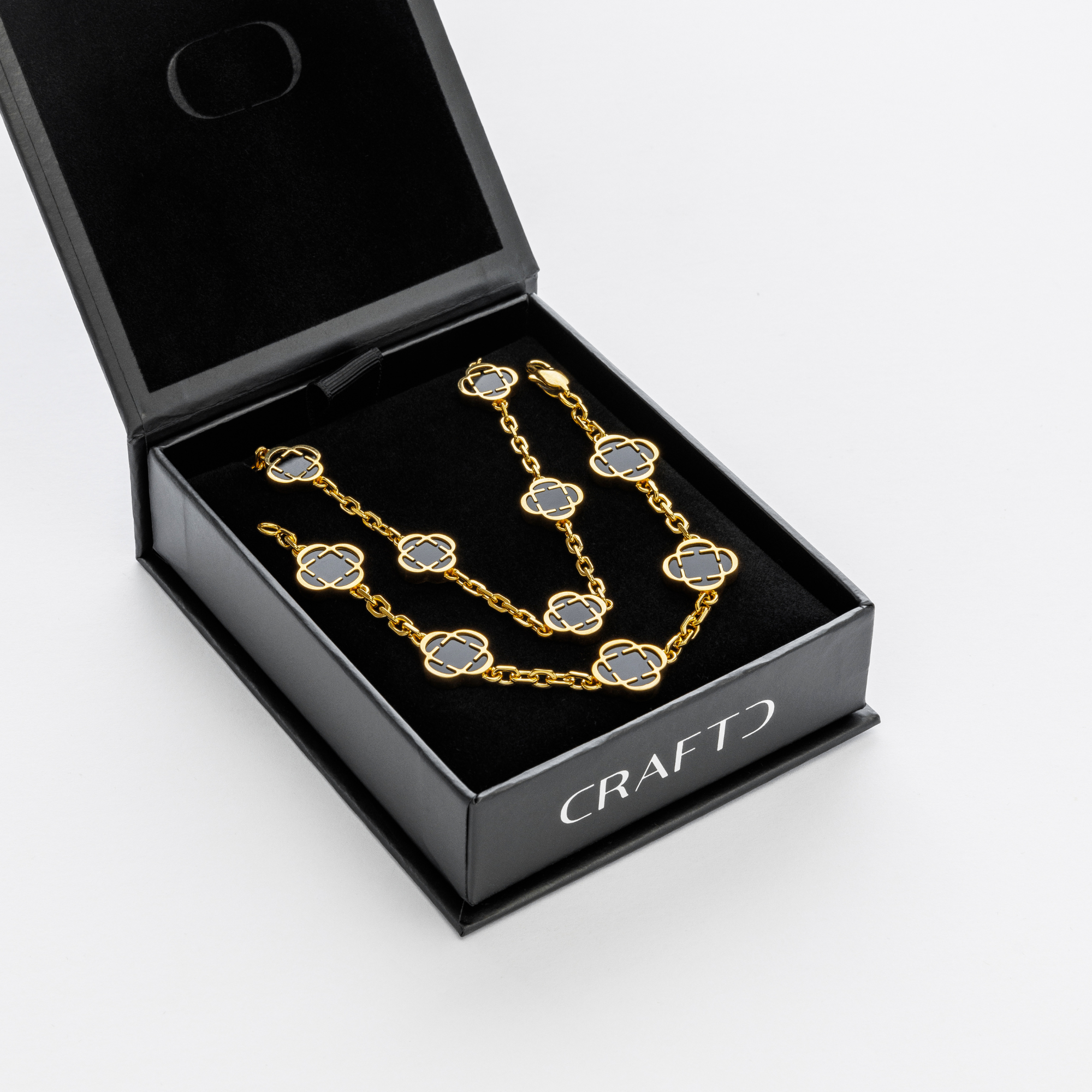 Onyx Clover Gift Set (Gold)