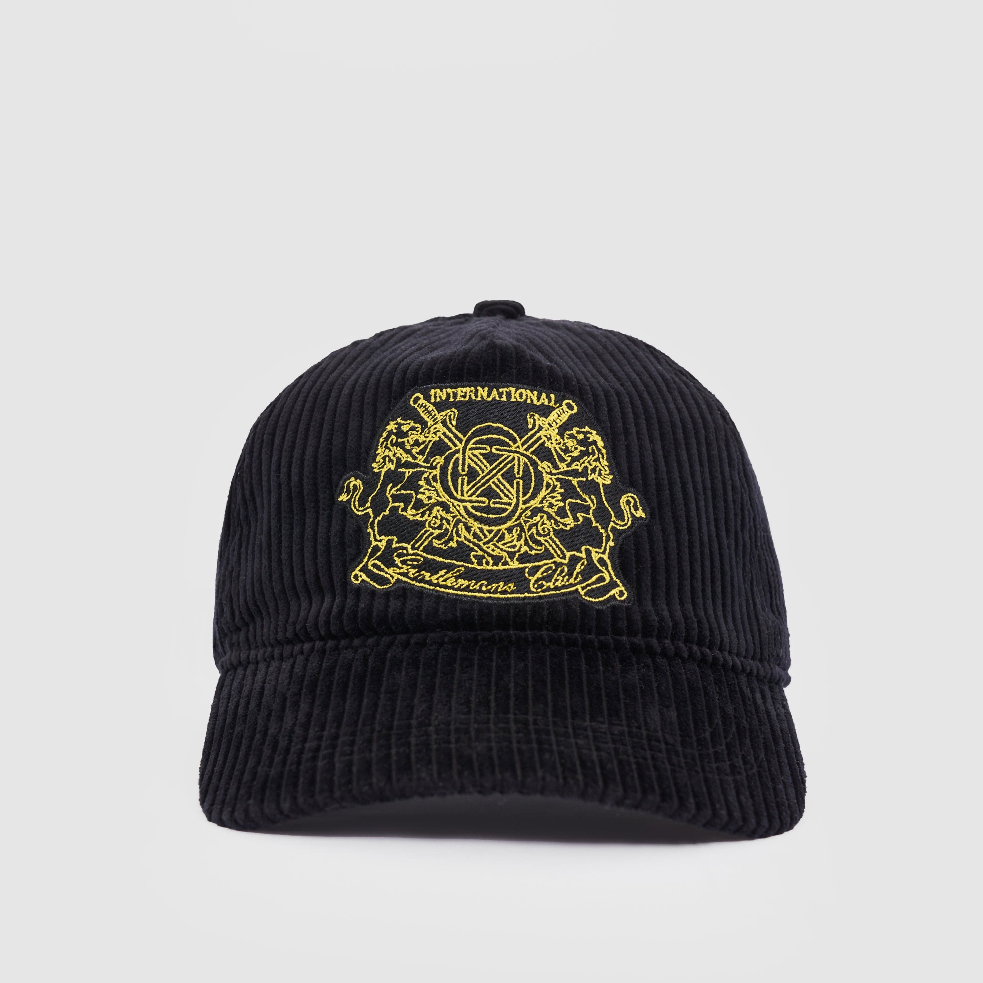 CRAFTD London クラフトロンドン GENTLEMEN’S CLUB CAP 帽子 Gentlemen's Club Cap - Cord (Black/Yellow)