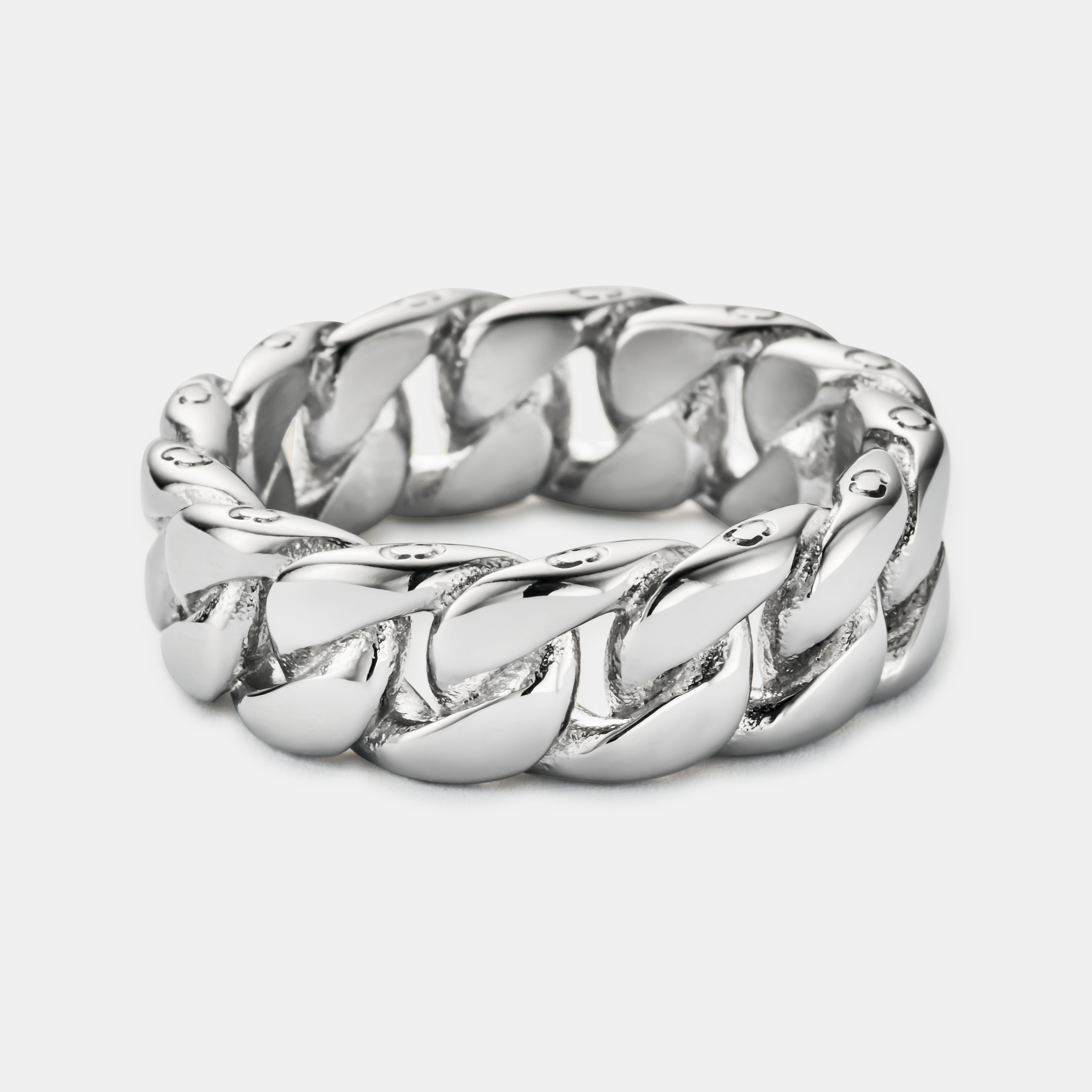 Cuban Band Ring (Silver) 8mm