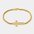Iced Cross Bracelet (Gold)