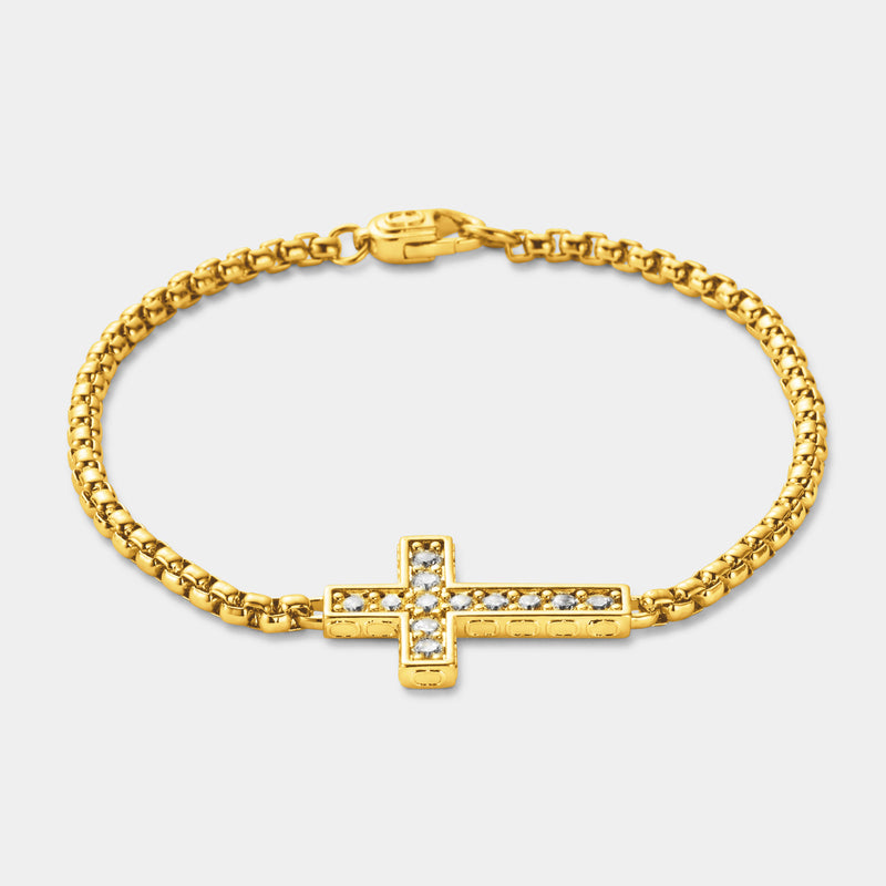 Iced Cross Armband (Gold)