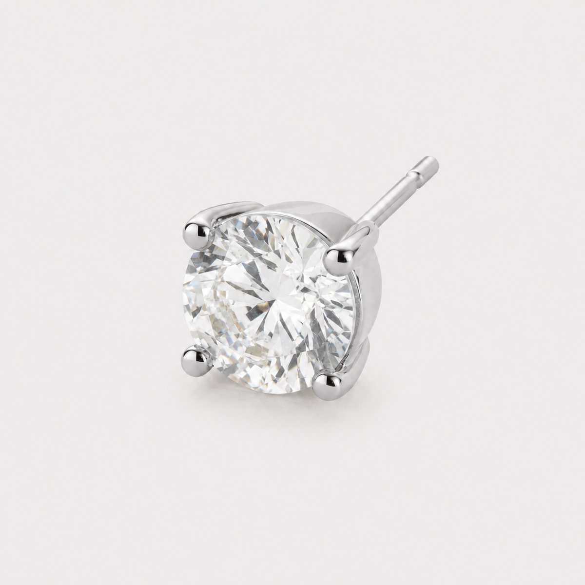 Diamond Stud Earring (Silver)
