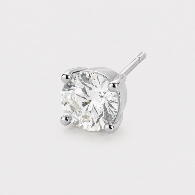 Diamond Stud Earring (Silver)