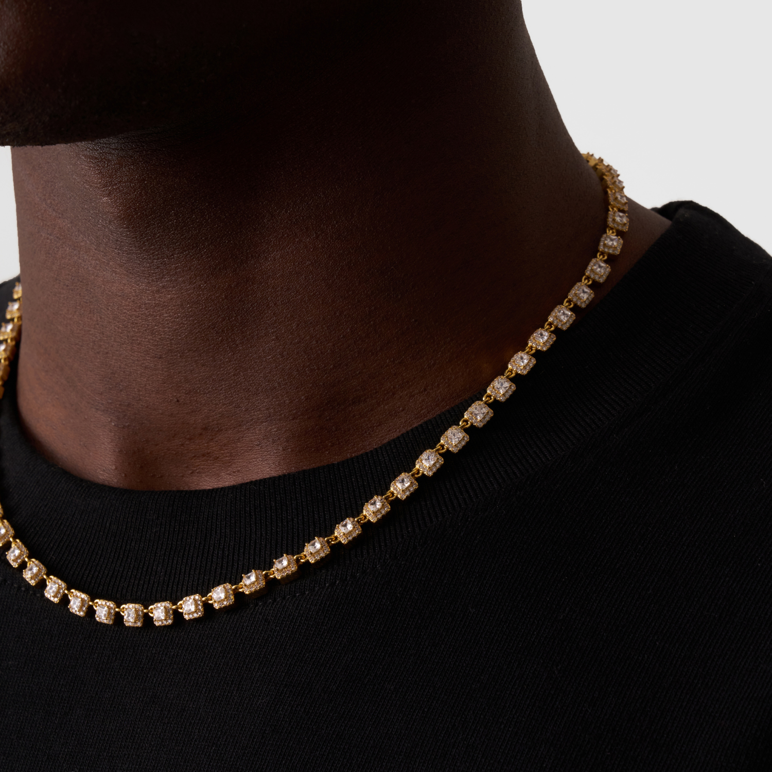 CRAFTD London ネックレス CLUSTER STONE TENNIS CHAIN Cluster Stone Tennis Chain (Gold) | CRAFTD London