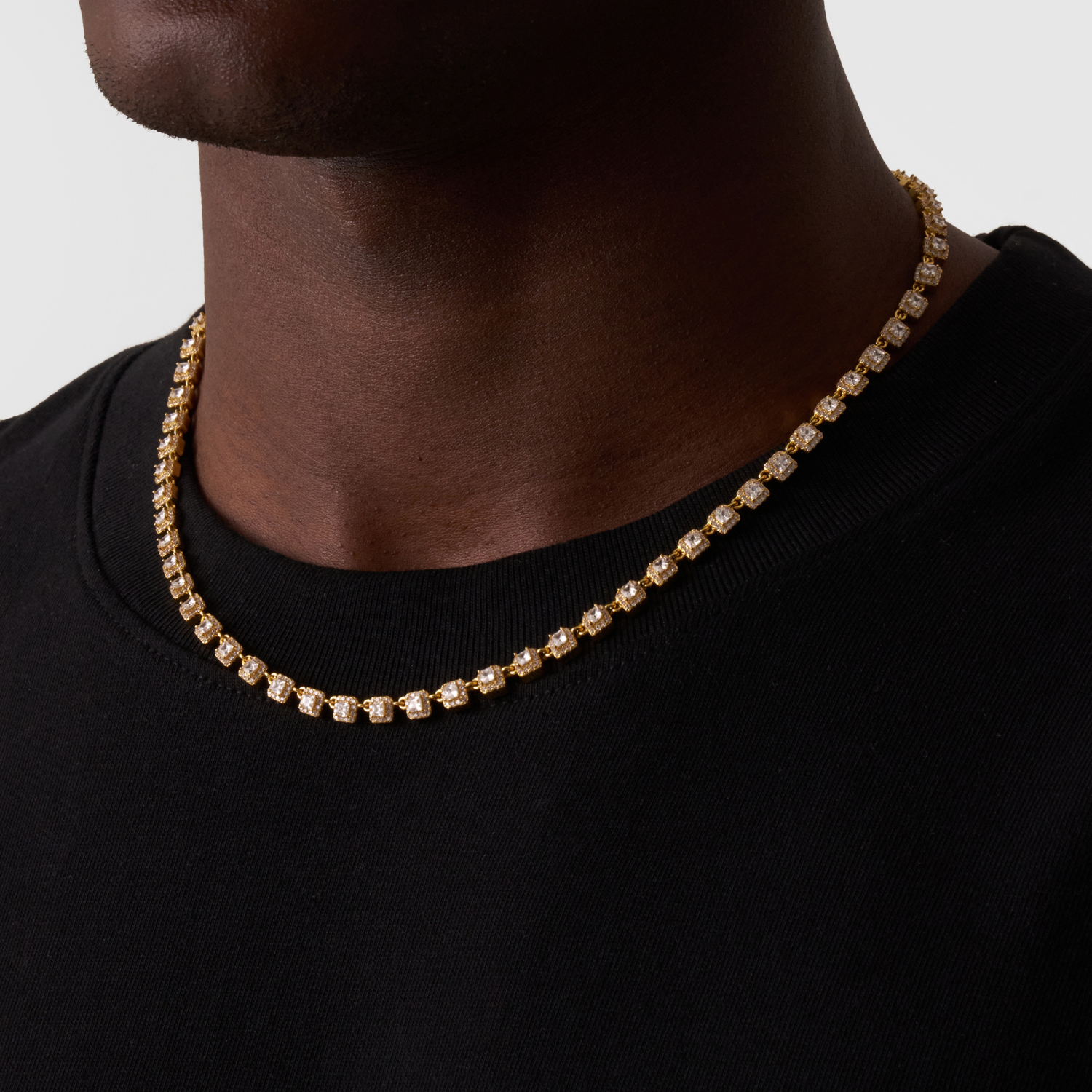 CRAFTD London ネックレス CLUSTER STONE TENNIS CHAIN Cluster Stone Tennis Chain (Gold) | CRAFTD London