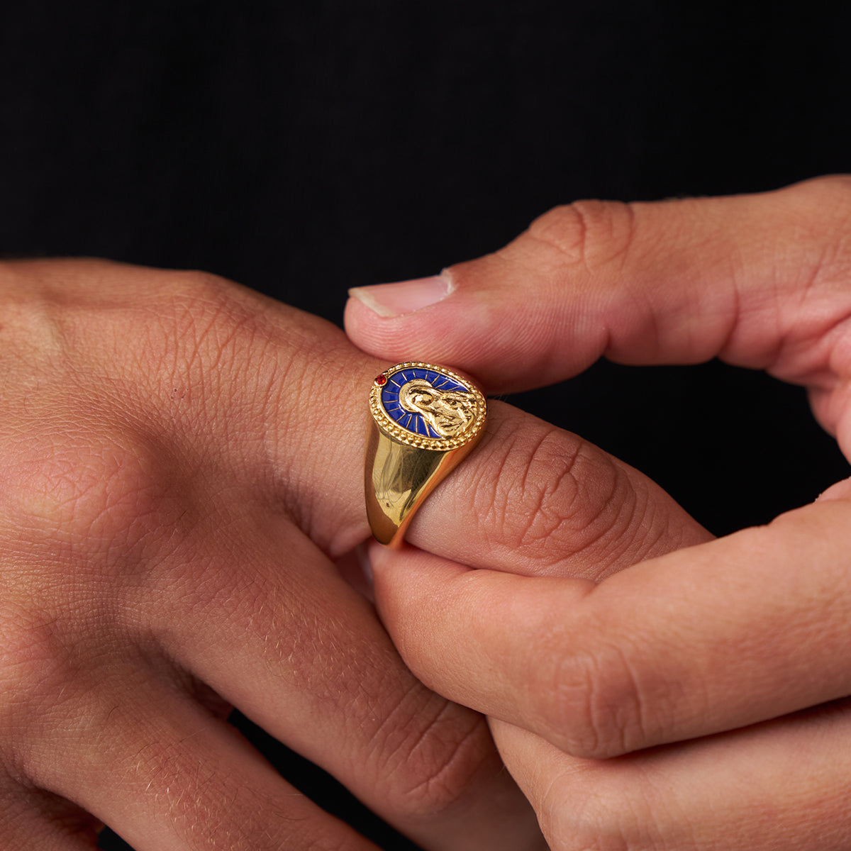 送料税込【CRAFTD London】Virgin Mary Signet Ring (2色)国内発 CRAFTD London 指輪 WHITE RECTANGLE STONE SIGNET RING リング