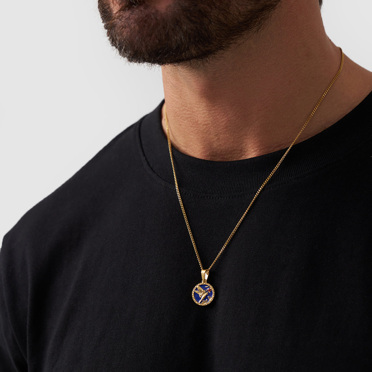送料税込【CRAFTD London】Enamel Swallow Pendant (2色) 国内発 Enamel Swallow Men's Pendant Necklace (Gold)