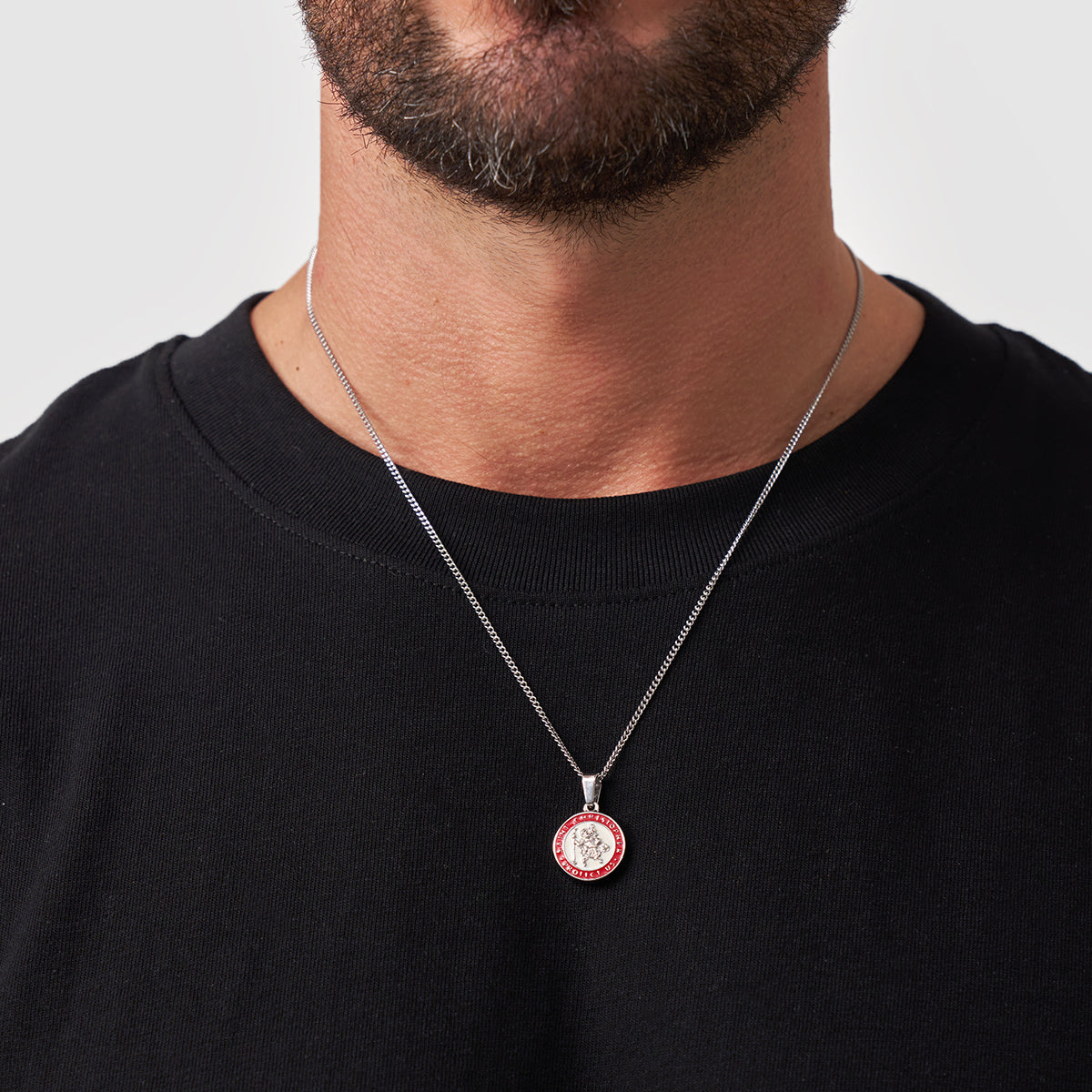 送税込【CRAFTD London】Enamel Saint Christopher (2色) 国内発 Enamel Saint Christopher (Silver)