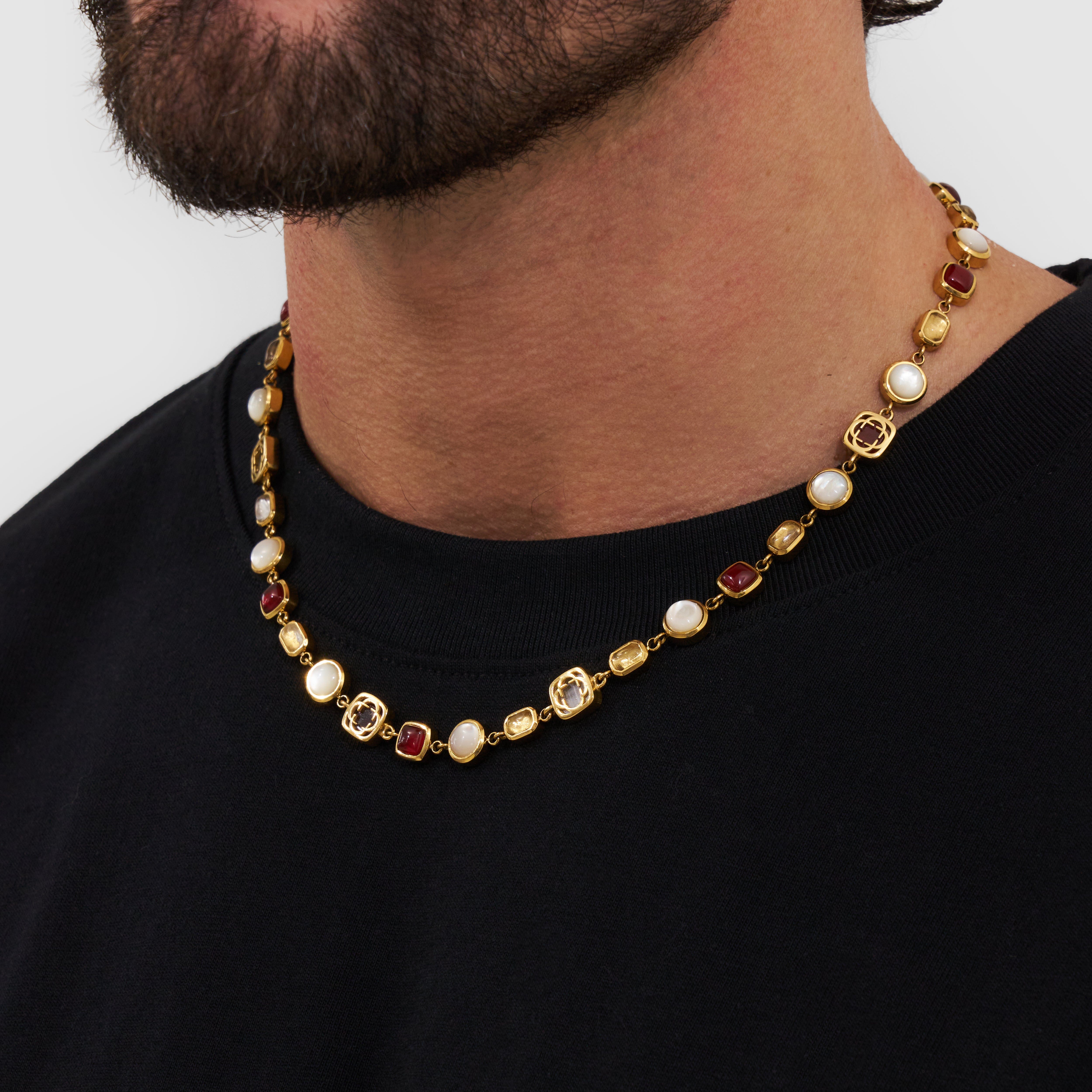 送税込【CRAFTD London】RED CRYSTAL GEMSTONE BRACELET (2色) Red Crystal Gemstone Necklace (Gold)