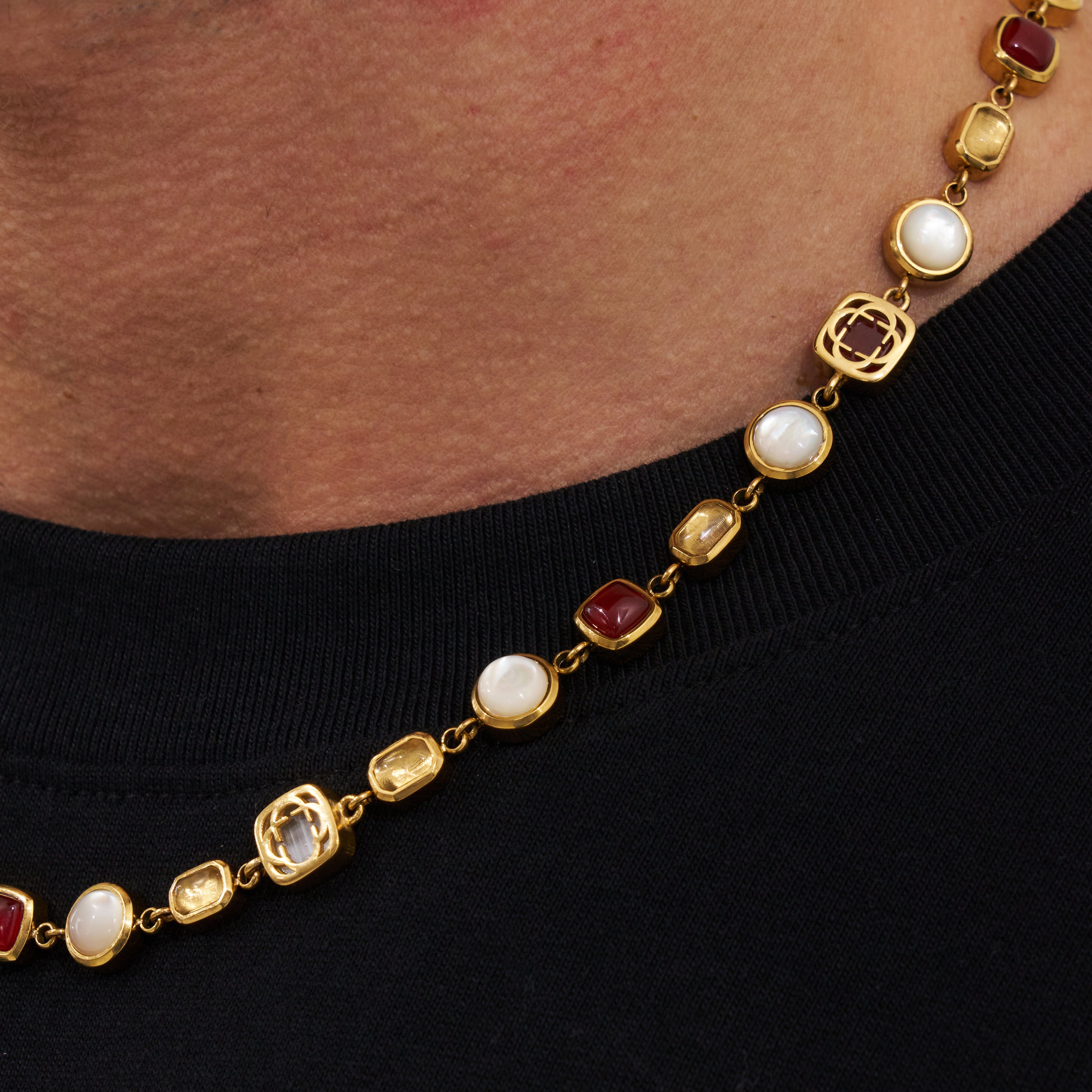 CRAFTD London ネックレス RED CRYSTAL GEMSTONE NECKLACE Red Crystal Gemstone Necklace (Silver)