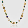 Blue Crystal Gemstone Necklace (Gold)