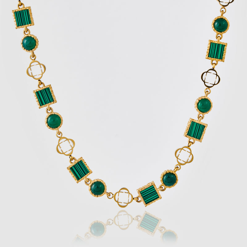 Collana con quarzo verde (oro)