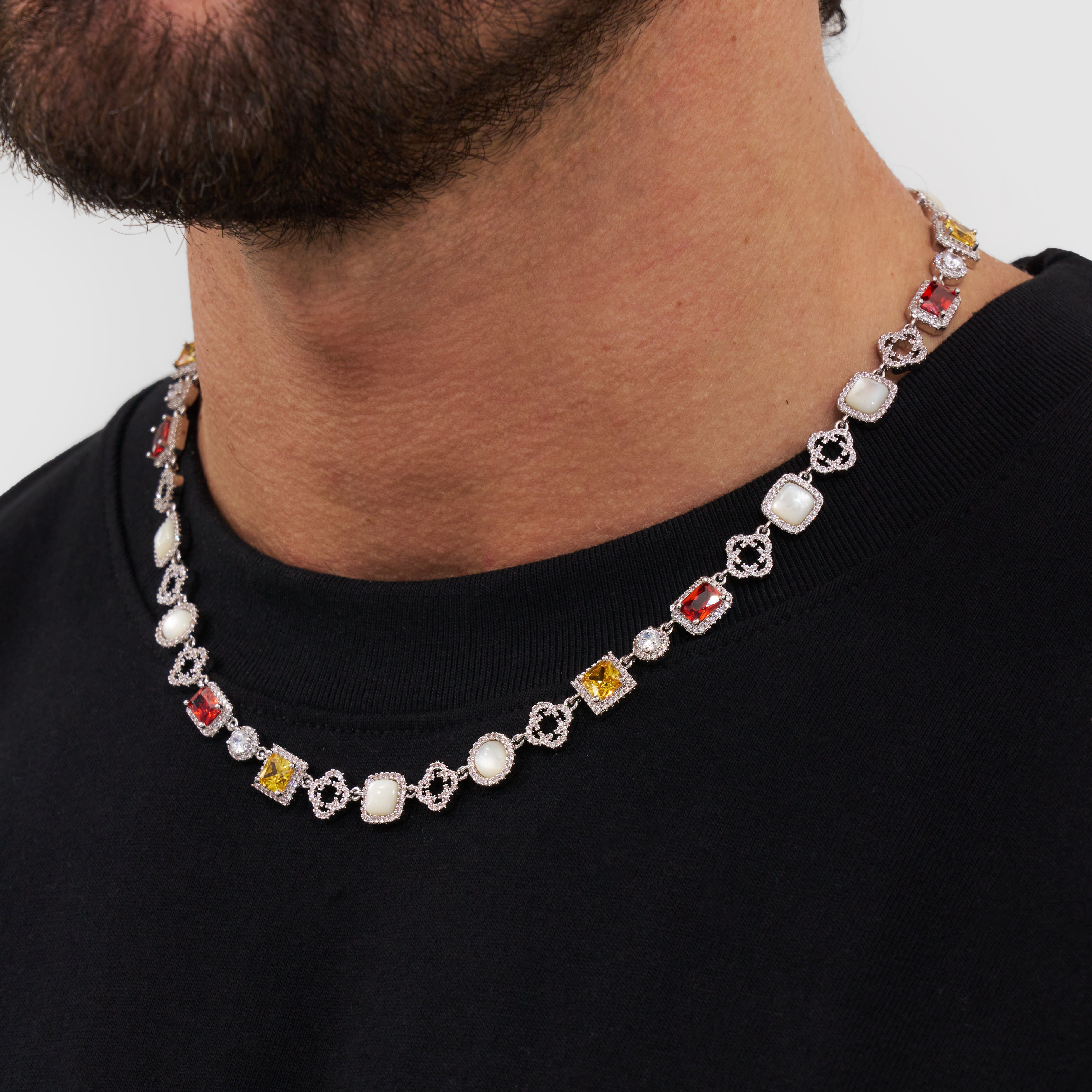 CRAFTD London ネックレス BLUE GEMSTONE CLOVER NECKLACE Blue Gemstone Clover Necklace (Silver)