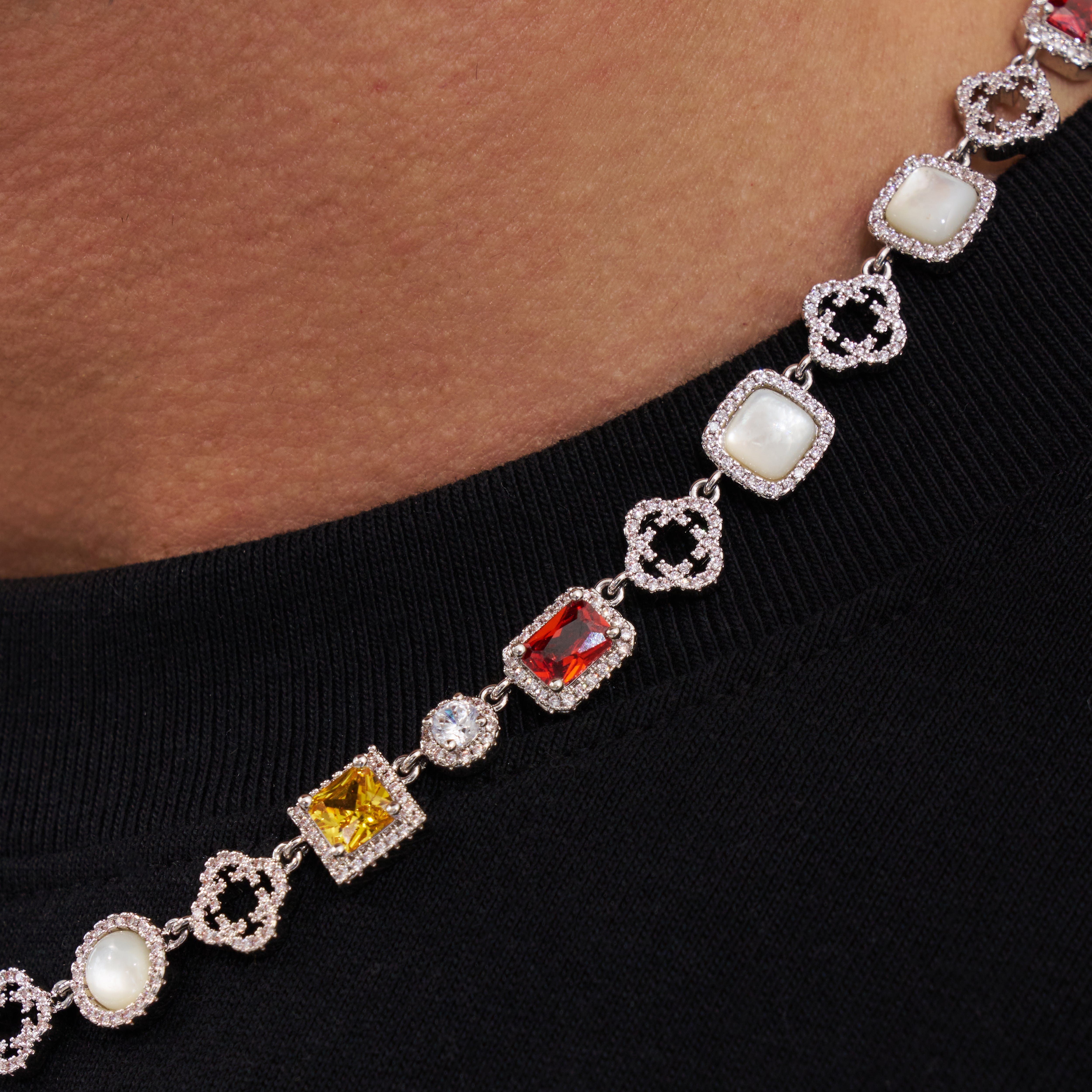 CRAFTD London】ICED GEMSTONE NECKLACE Iced Gemstone Necklace (Gold)