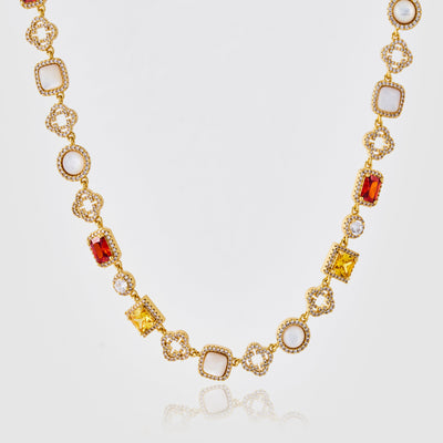 Iced Gemstone Necklace (Gold)