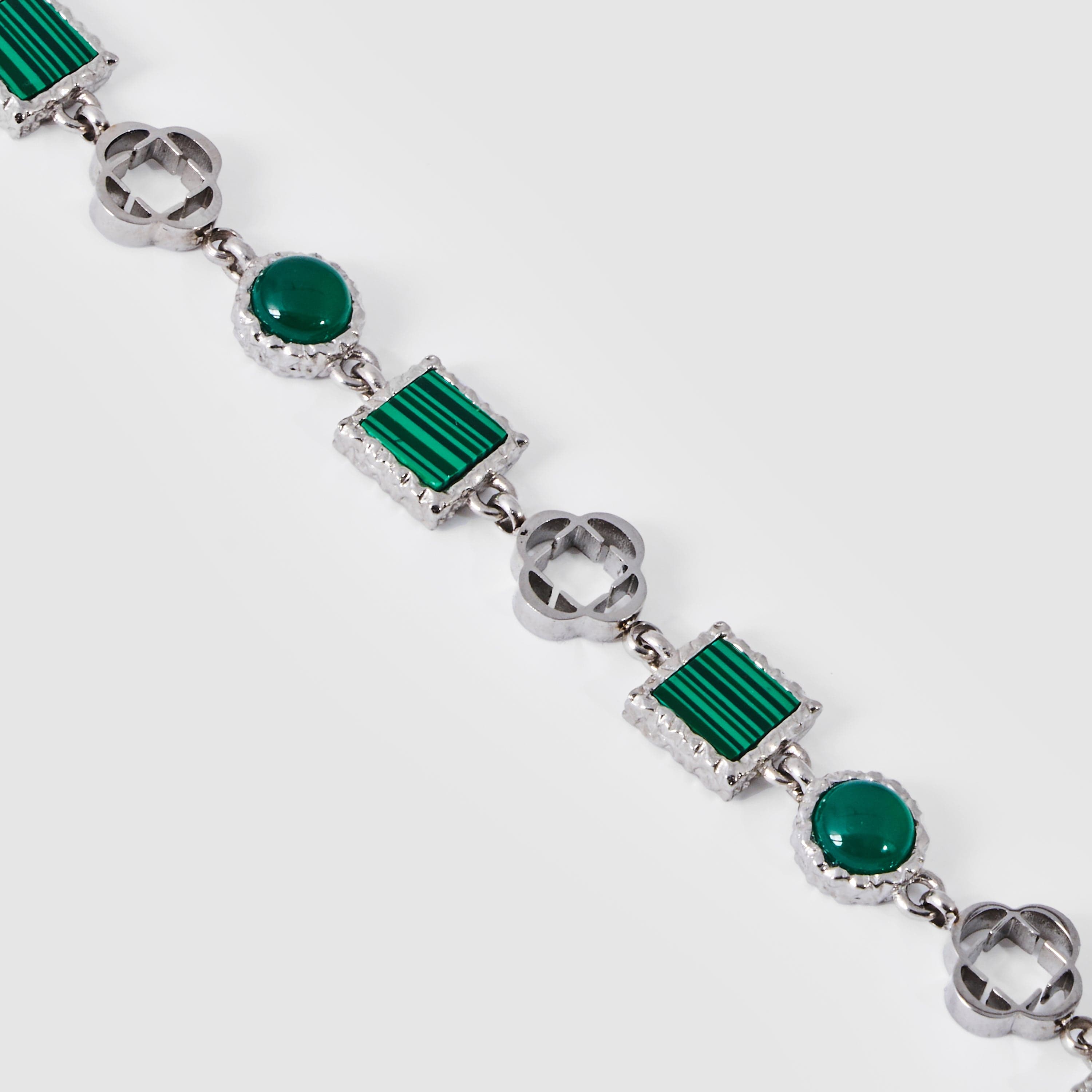 関税送料込*CRAFTD London*GREEN QUARTZ GEMSTONE BRACELET Green Quartz Gemstone Bracelet (Silver)