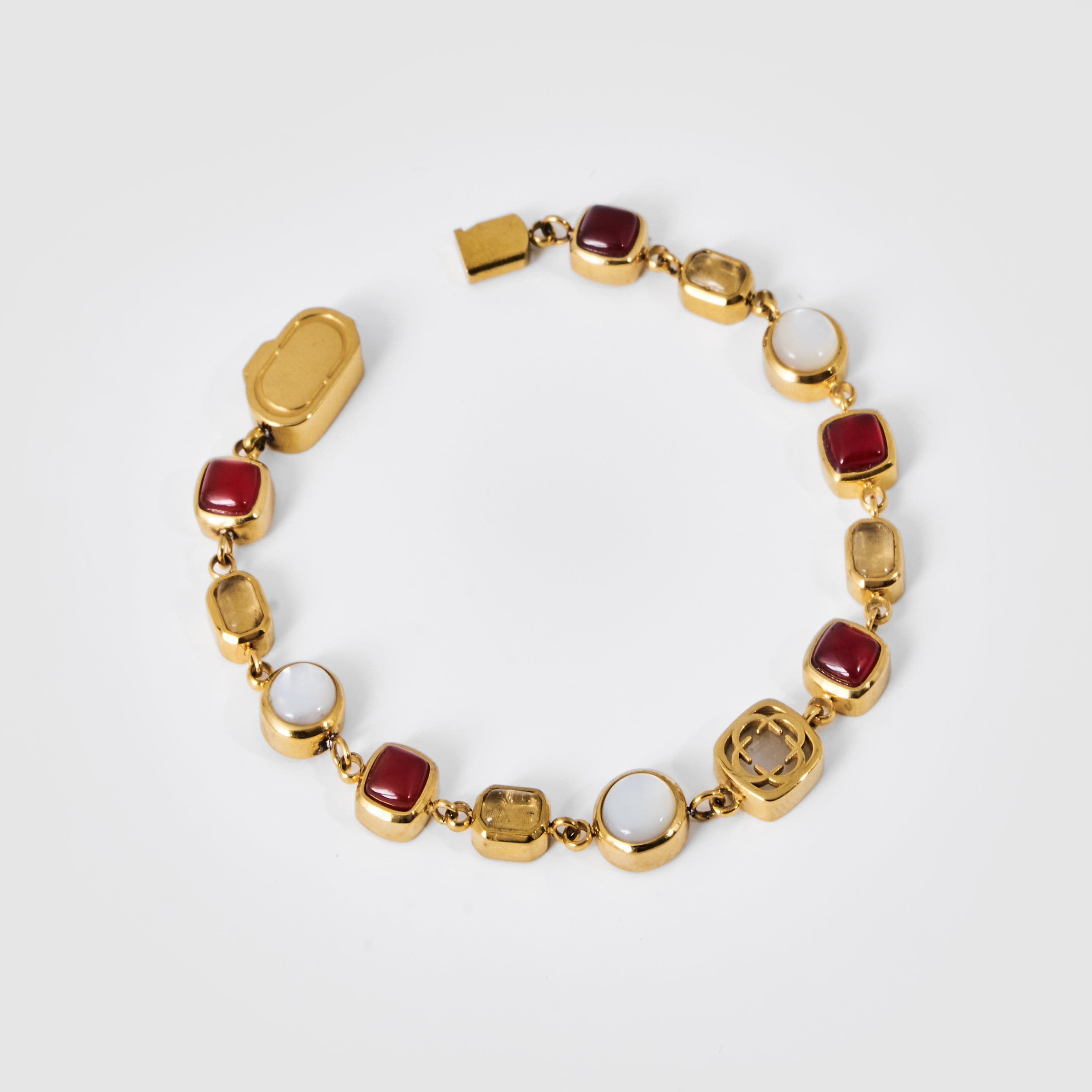 CRAFTDLondon クラフトロンドン RED CRYSTAL GEMSTONE BRACELET Red Crystal Gemstone Bracelet (Gold)