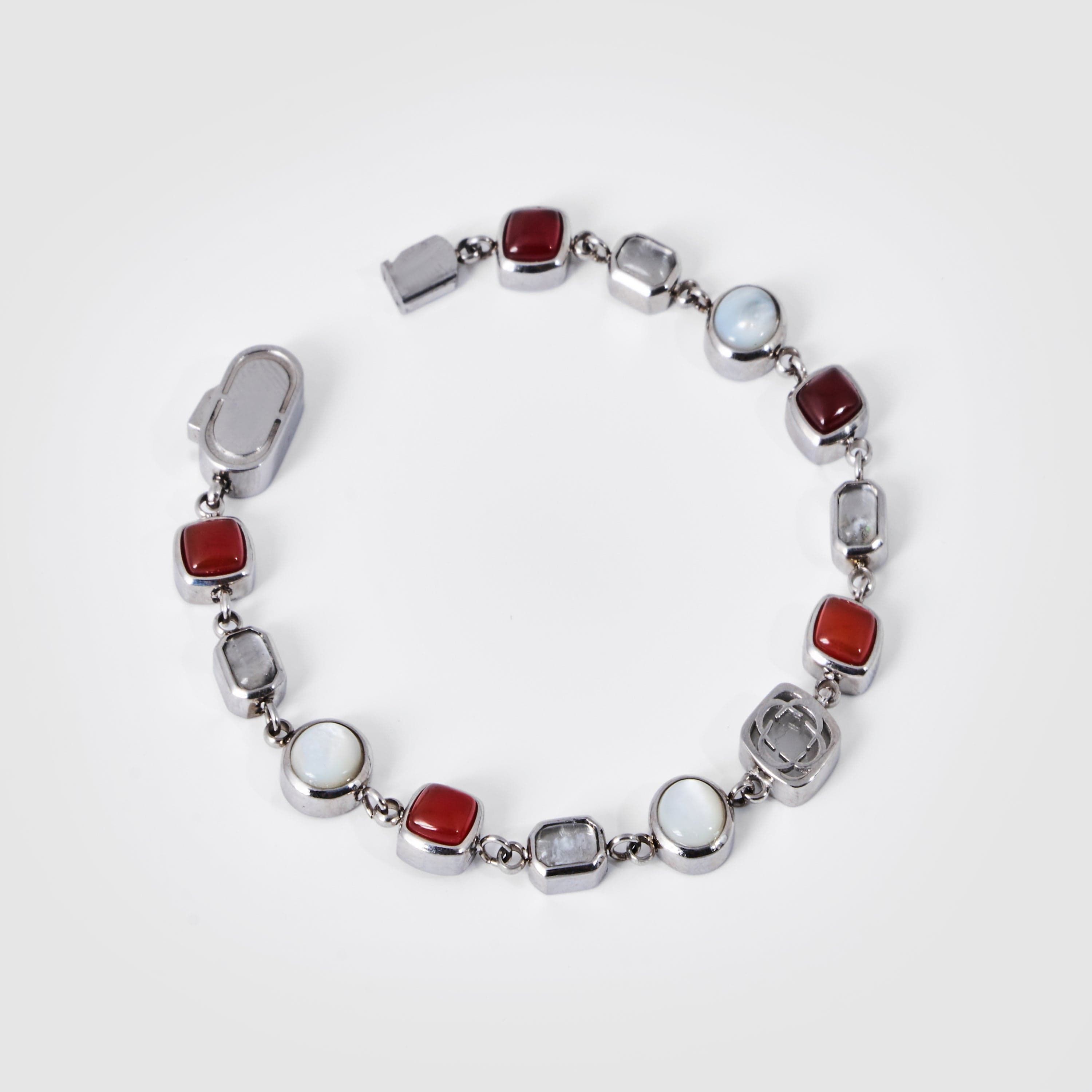 CRAFTDLondon クラフトロンドン RED CRYSTAL GEMSTONE BRACELET Red Crystal Gemstone Bracelet (Silver)
