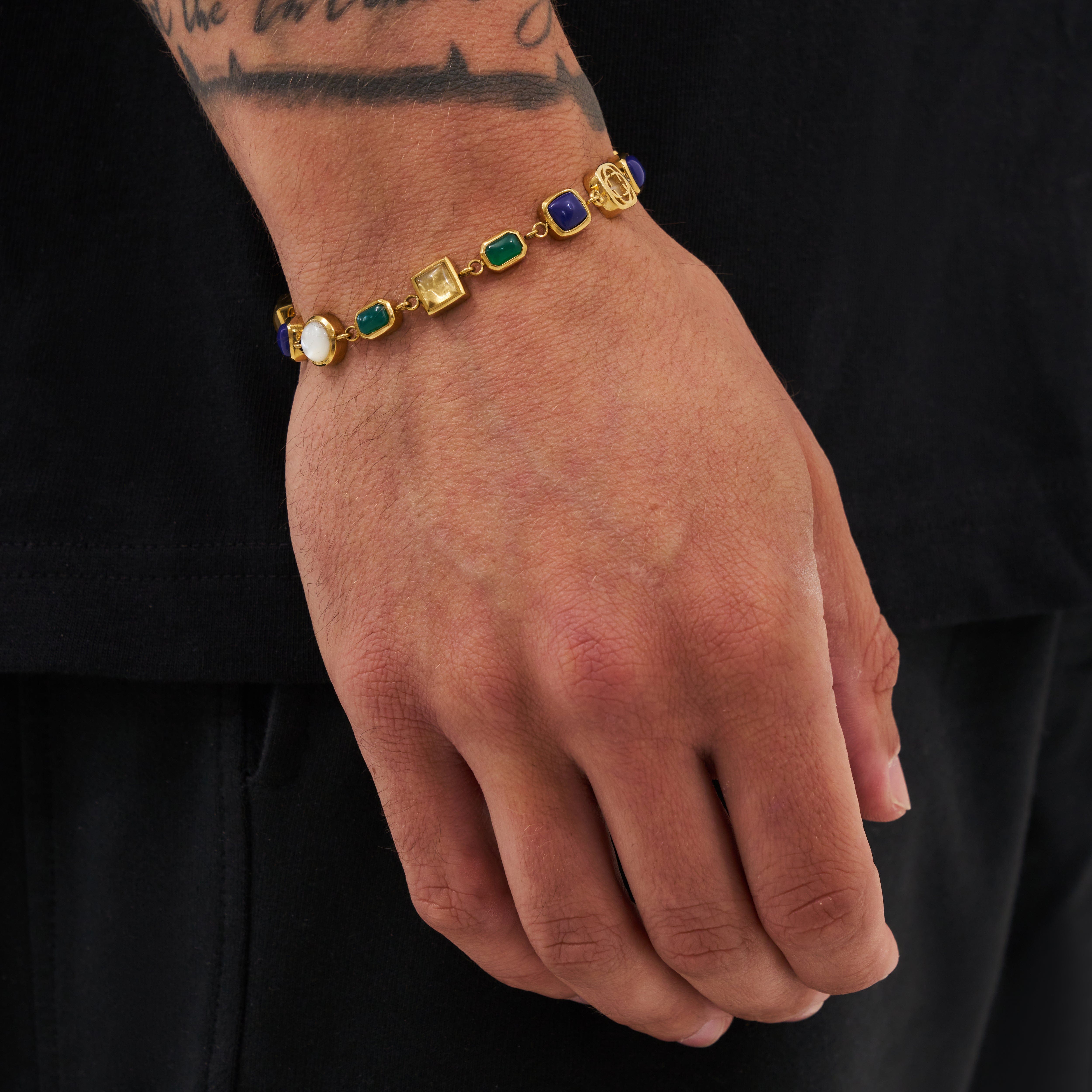 CRAFTDLondon クラフトロンドン BLUE CRYSTAL GEMSTONE BRACELET Blue Crystal Gemstone Bracelet (Gold)