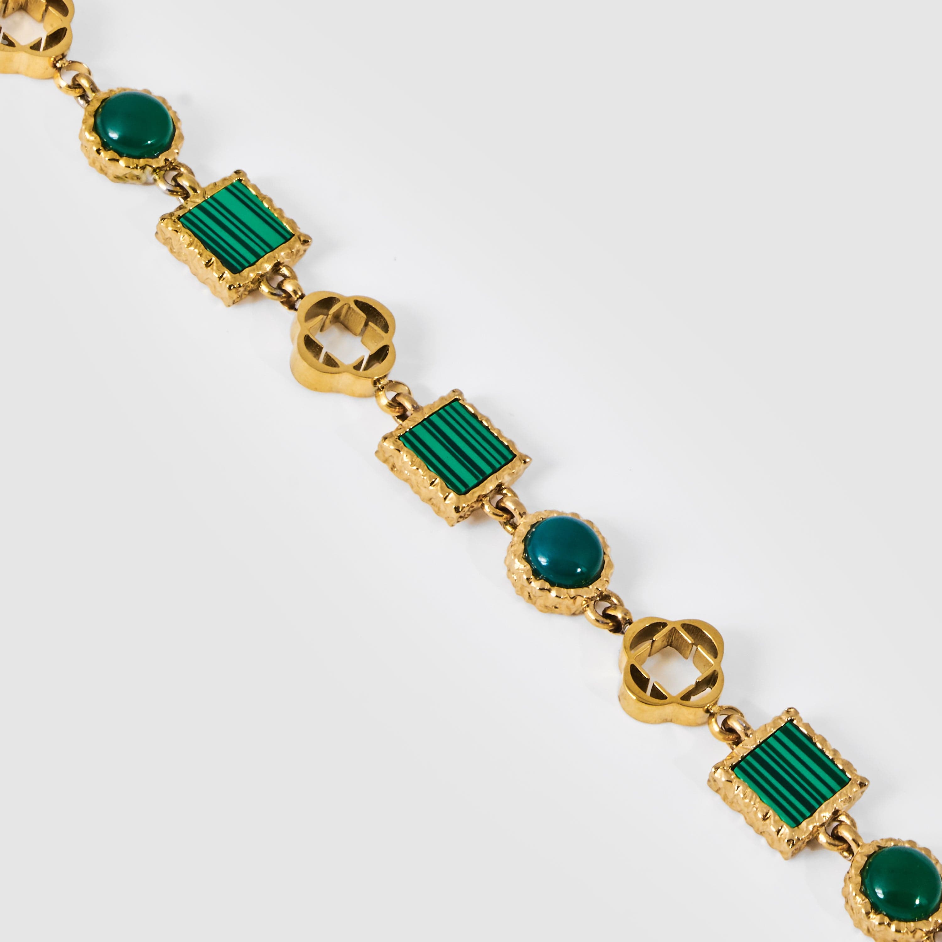 関税送料込*CRAFTD London*GREEN QUARTZ GEMSTONE BRACELET Green Quartz Gemstone Bracelet (Silver)