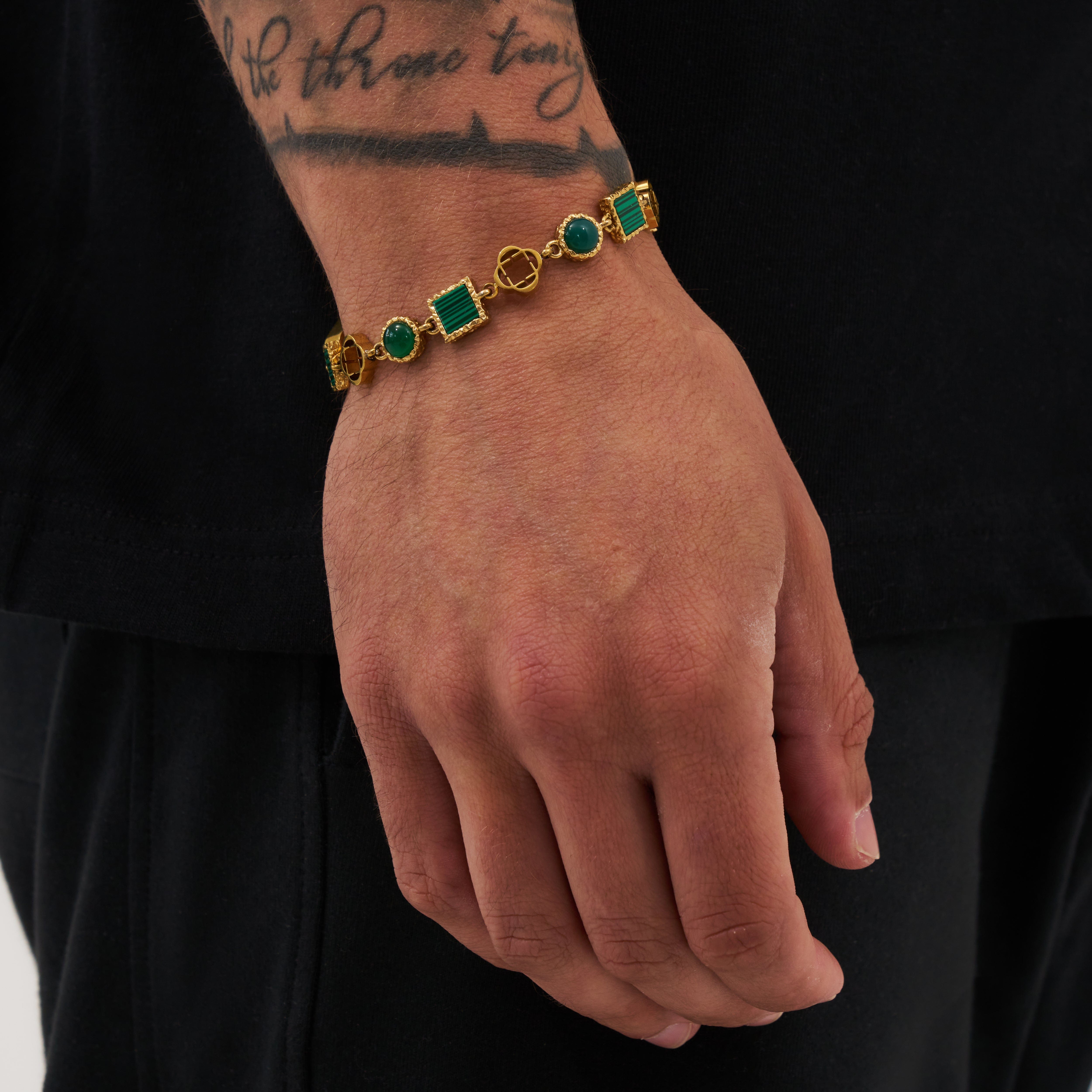CRAFTDLondon★クラフトロンドンGREEN QUARTZ GEMSTONE BRACELET Green Quartz Gemstone Bracelet (Gold)