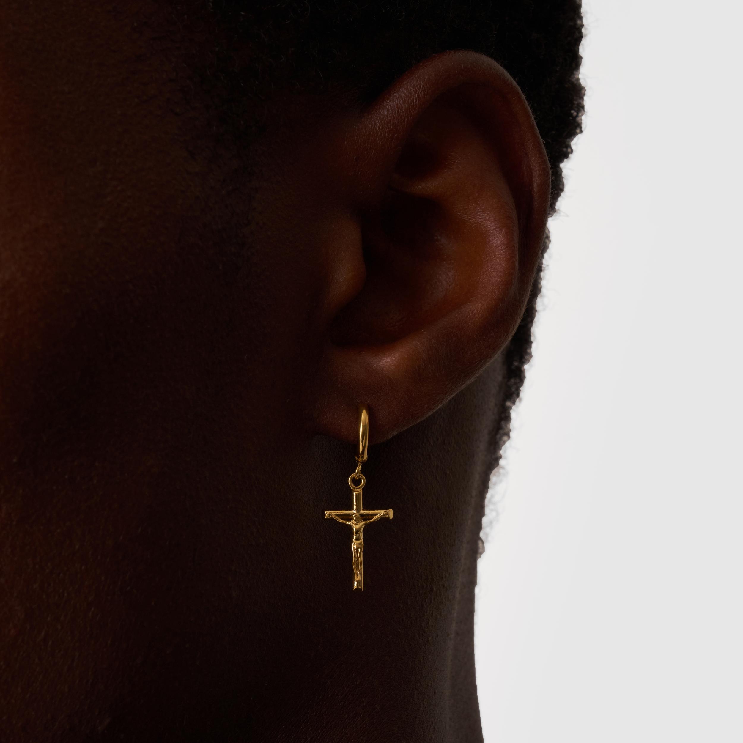 Boucle d'Oreille Crucifix (Or)