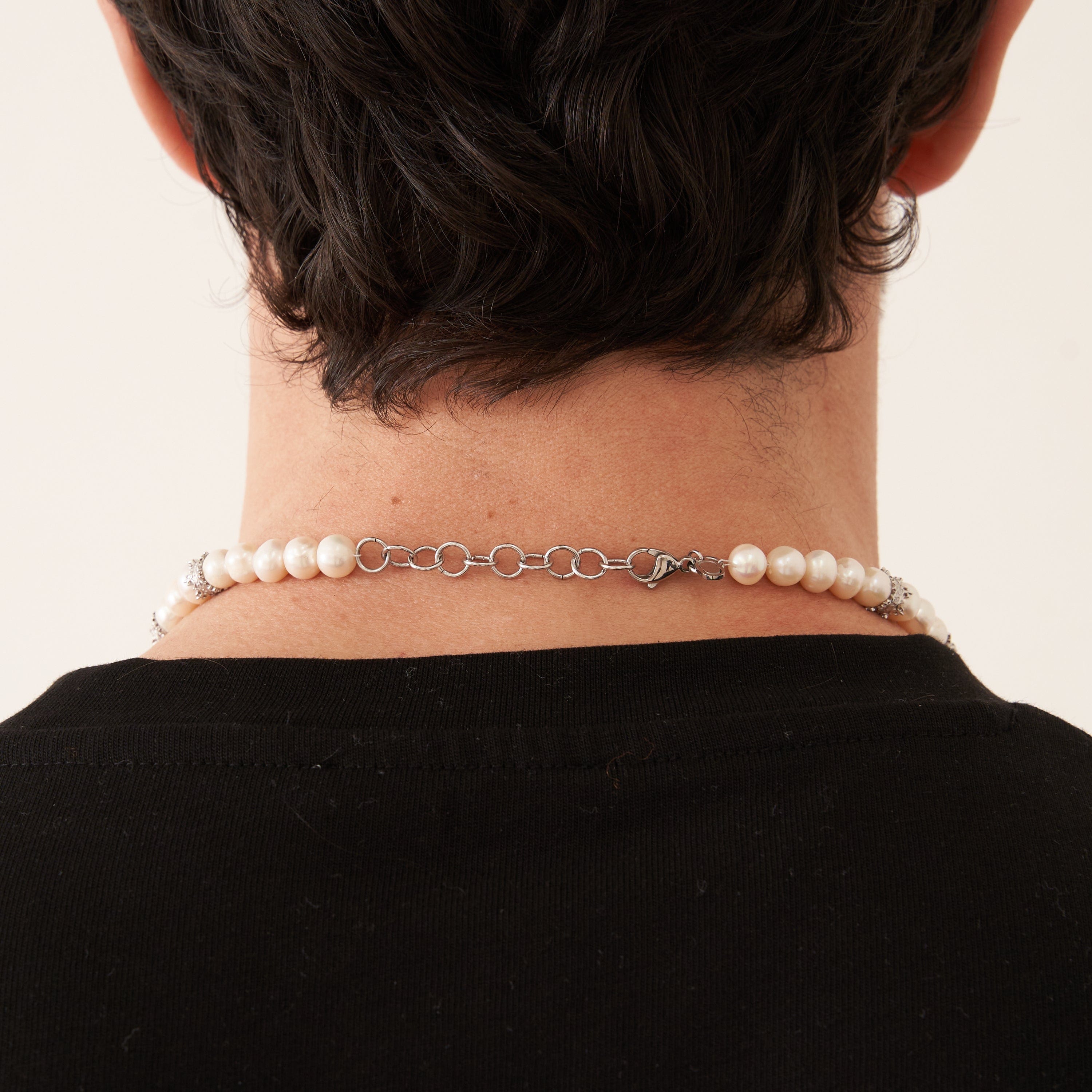Men's Silver Real Pearl Crown Necklace | CRAFTD London