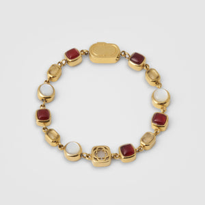 Bracciale con cristallo rosso (oro)