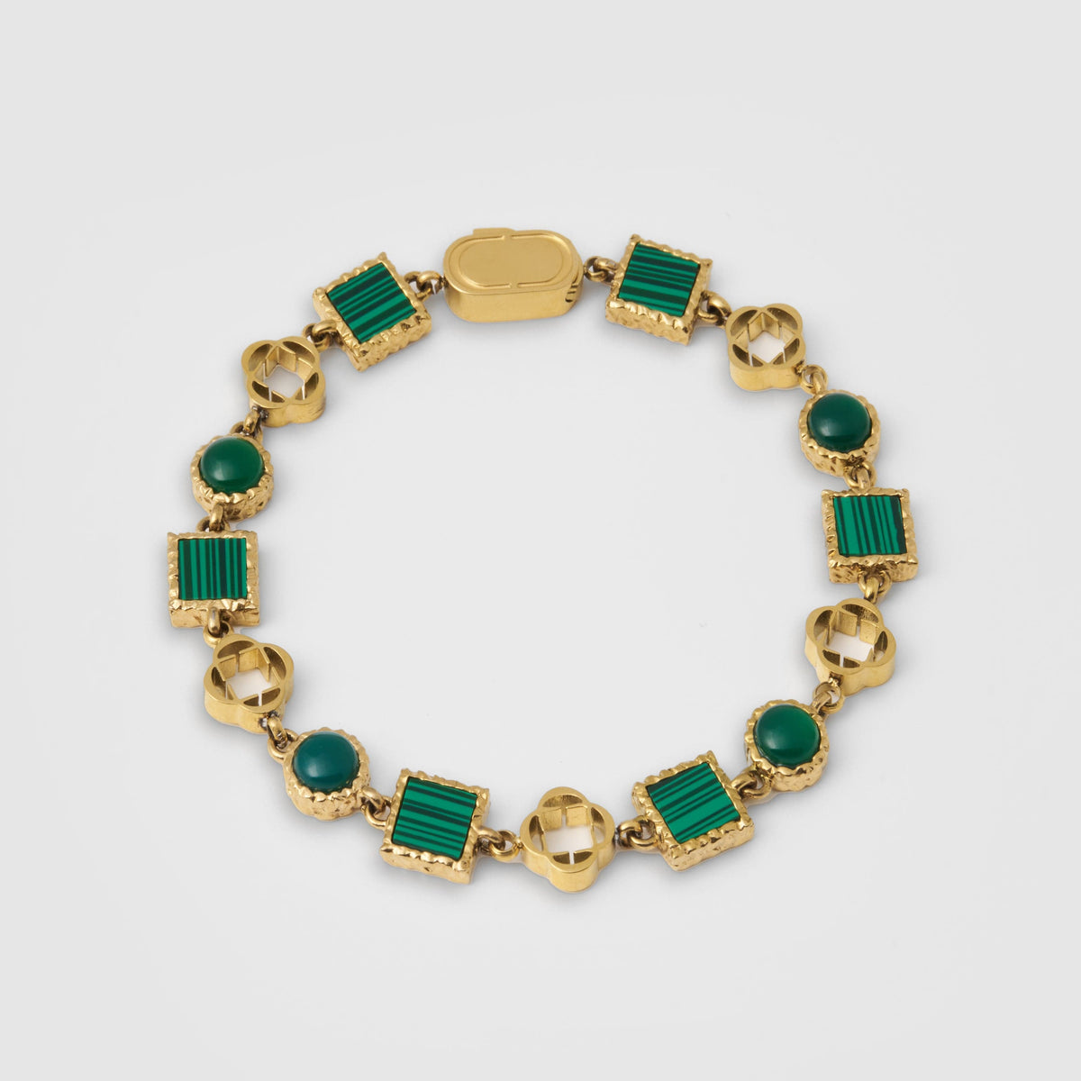 Green Quartz Gemstone Bracelet (Gold)