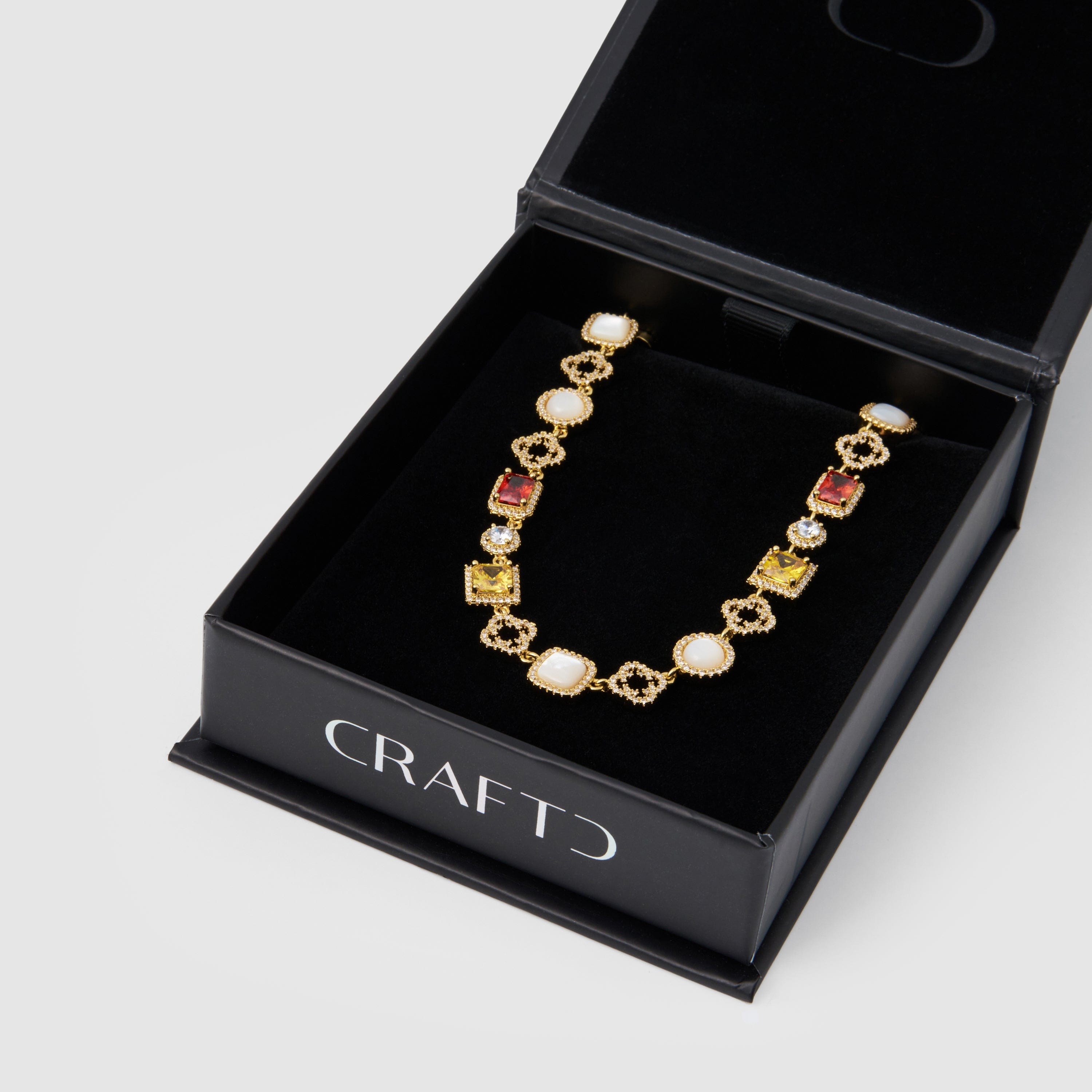 Iced Gemstone Necklace (Gold)
