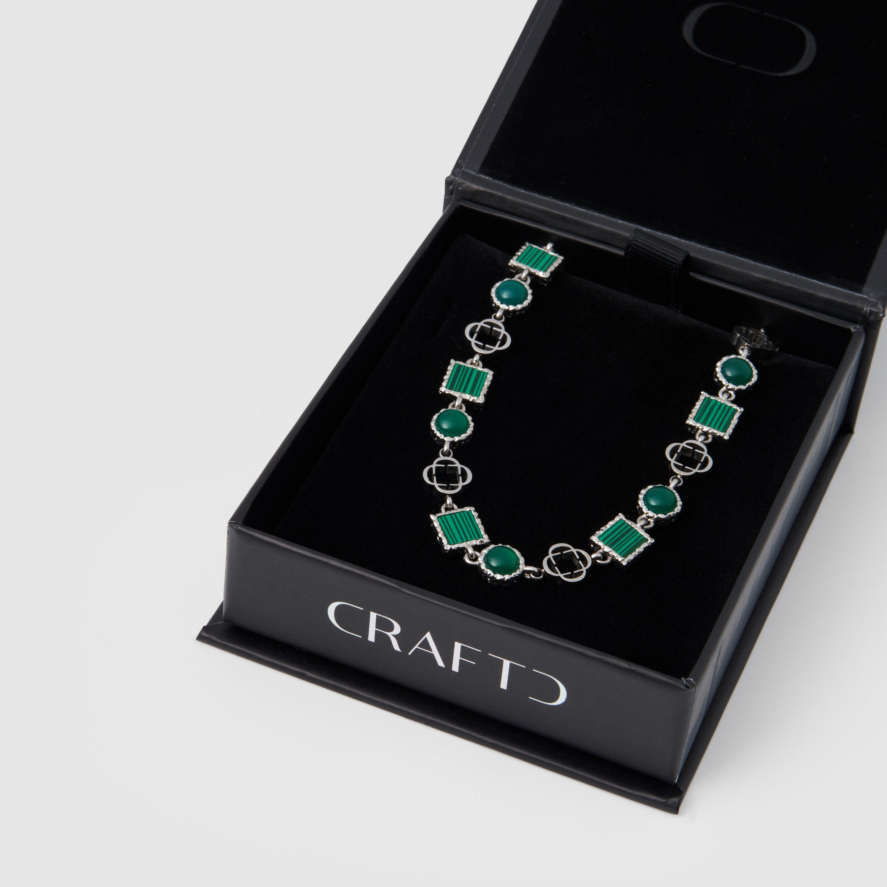 Green Quartz Gemstone Bracelet (Silver)
