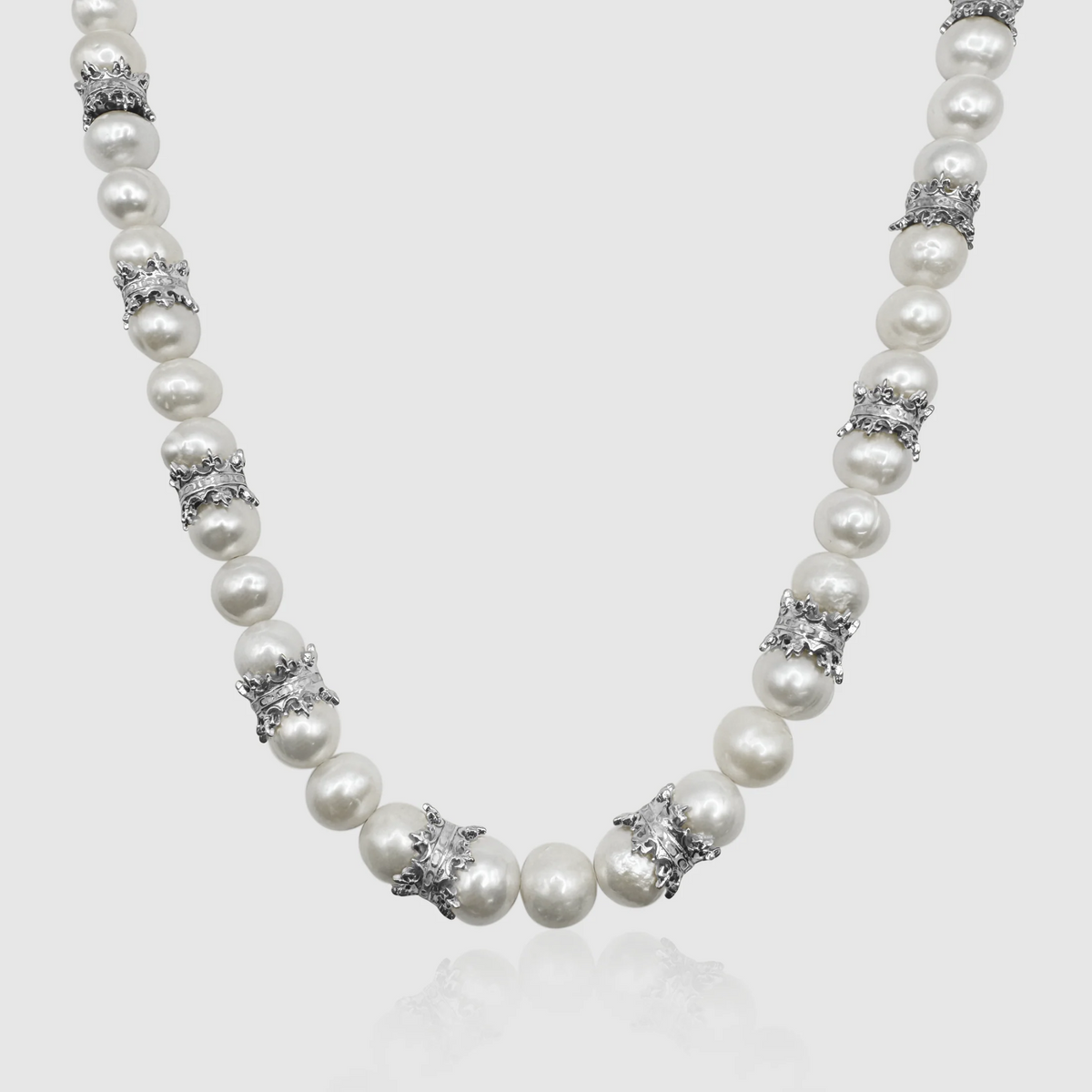 CRAFTD London ネックレス CROWN REAL PEARL NECKLACE パール Men's Silver Real Pearl Crown Necklace | CRAFTD London