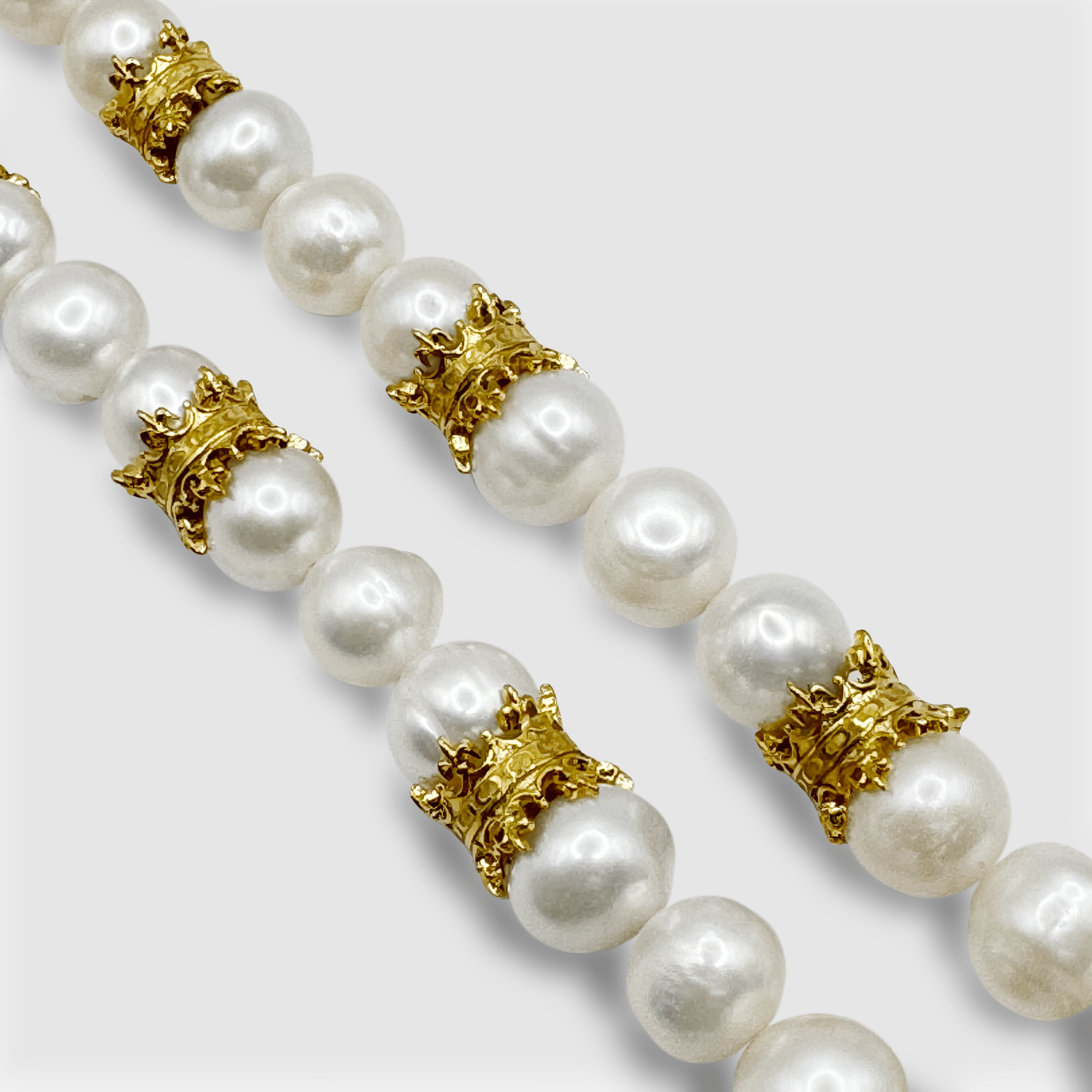 Collier de perles véritables couronne (or)