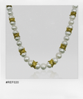 Crown Real Pearl Necklace (Gold)