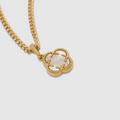 White Clover Stone Pendant (Gold)