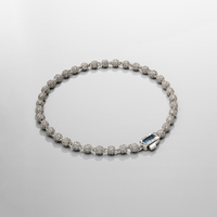 Bracelet pendentif boule glacée (argent) 4 mm