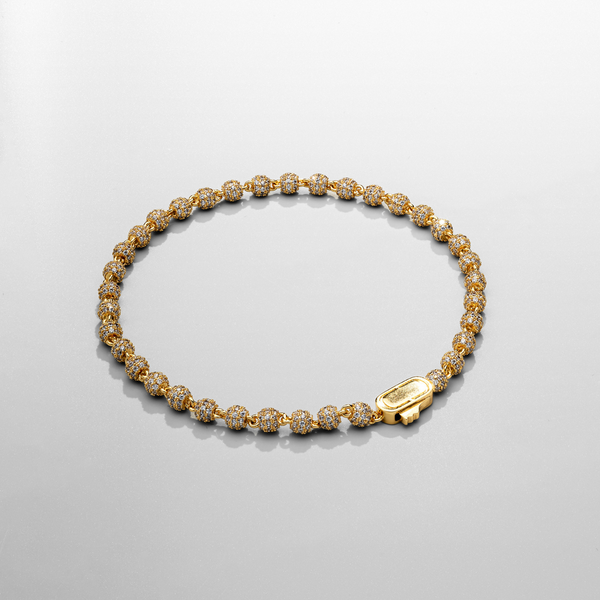 Armband mit Anhänger in Kugelform (Gold) 4 mm