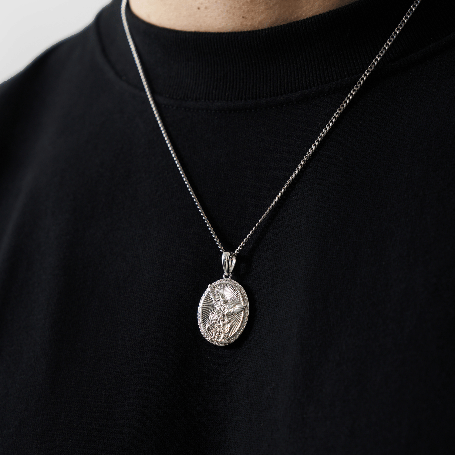 【CRAFTD London】Iced St Michael デザイン ネックレス 2色 Iced St Michael (Silver)