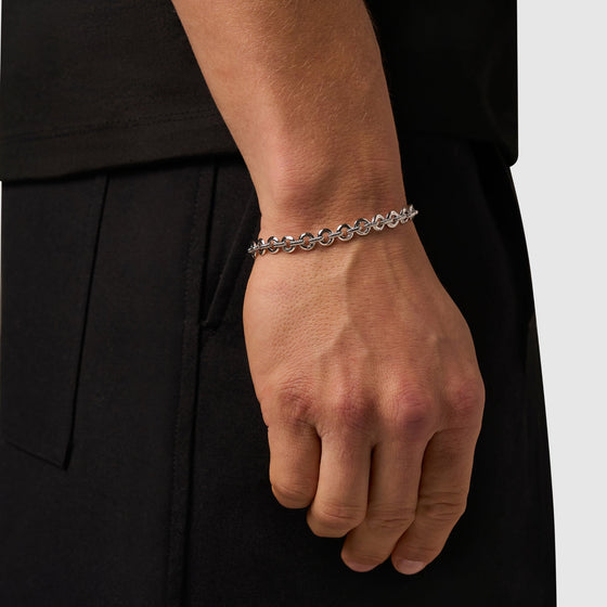 Bracciale a maglia fusa (argento)